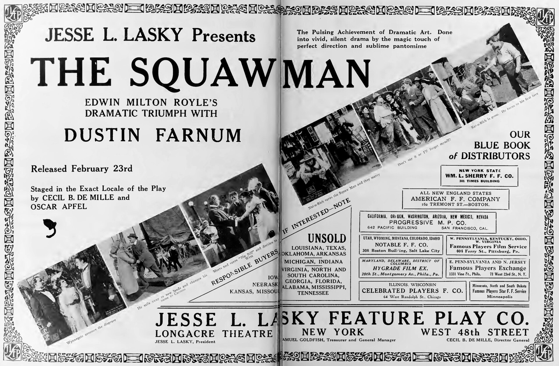 Imagem de referência de The Squaw Man, descrito nos dados abertos como filme de 1918 dirigido por Cecil B. DeMille