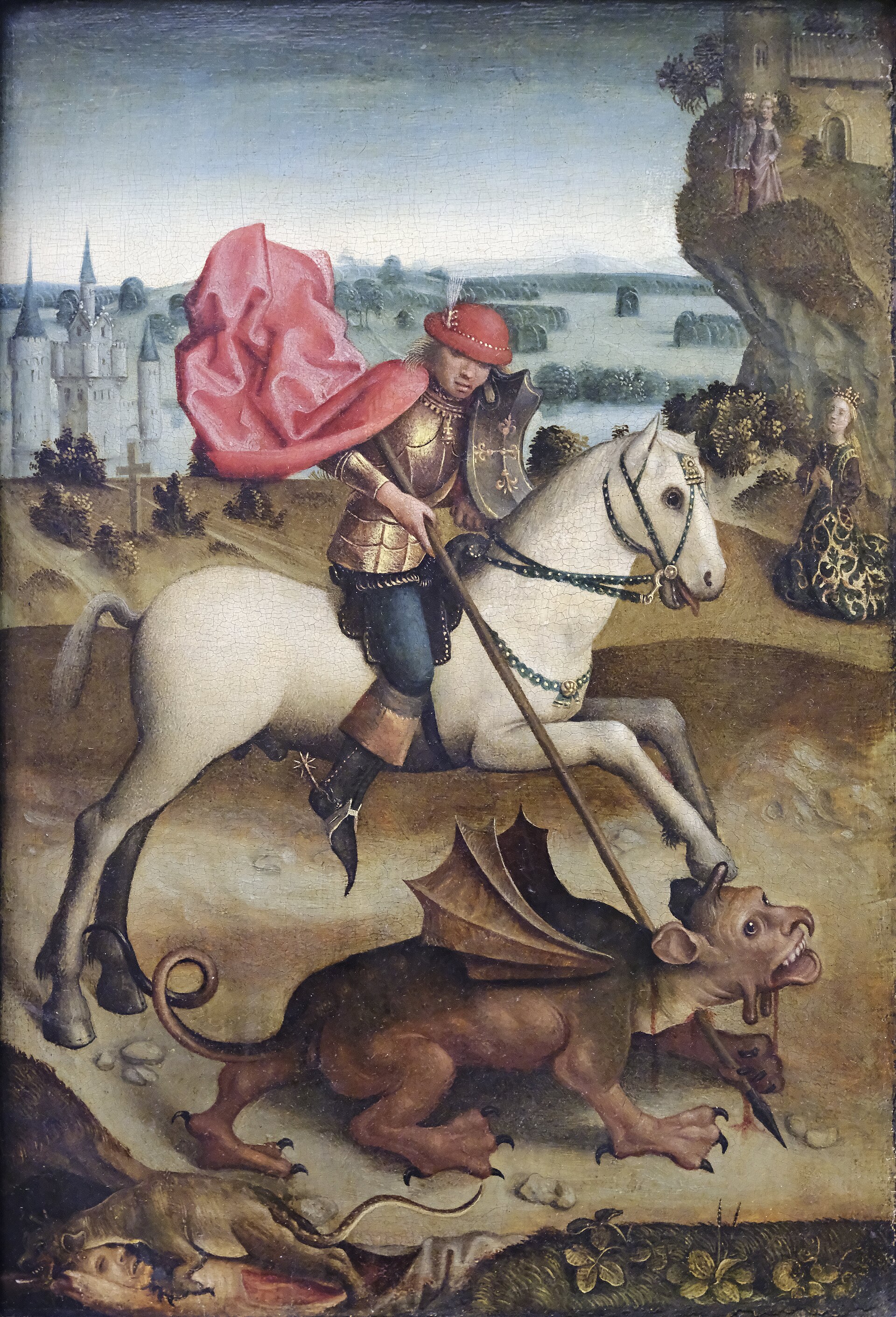 Imagem de referência de São Jorge combate o Dragão, descrito nos dados abertos como pintor desconhecido