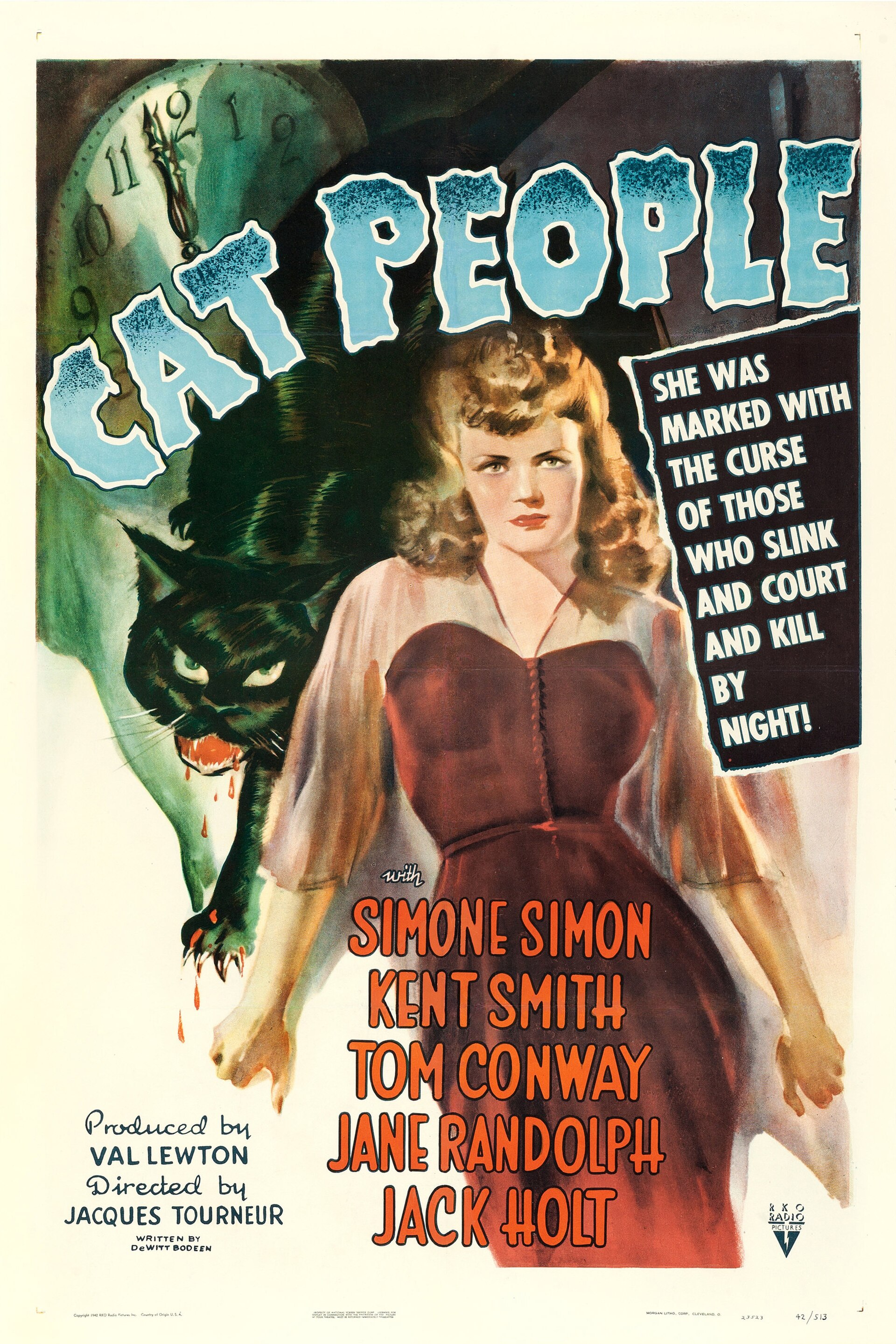 Imagem de referência de Cat People, descrito nos dados abertos como filme de 1942 dirigido por Jacques Tourneur