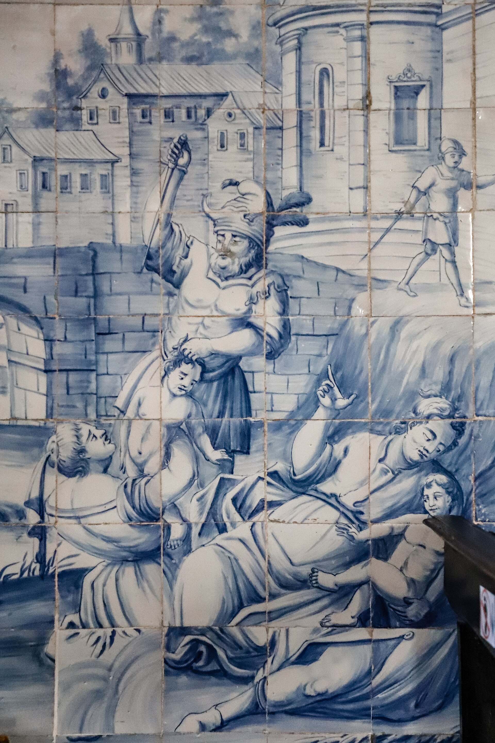 Imagem de referência relacionada a Matança dos inocentes, item descrito como painel de azulejos na Igreja de Nossa Senhora do Rosário, Salvador
