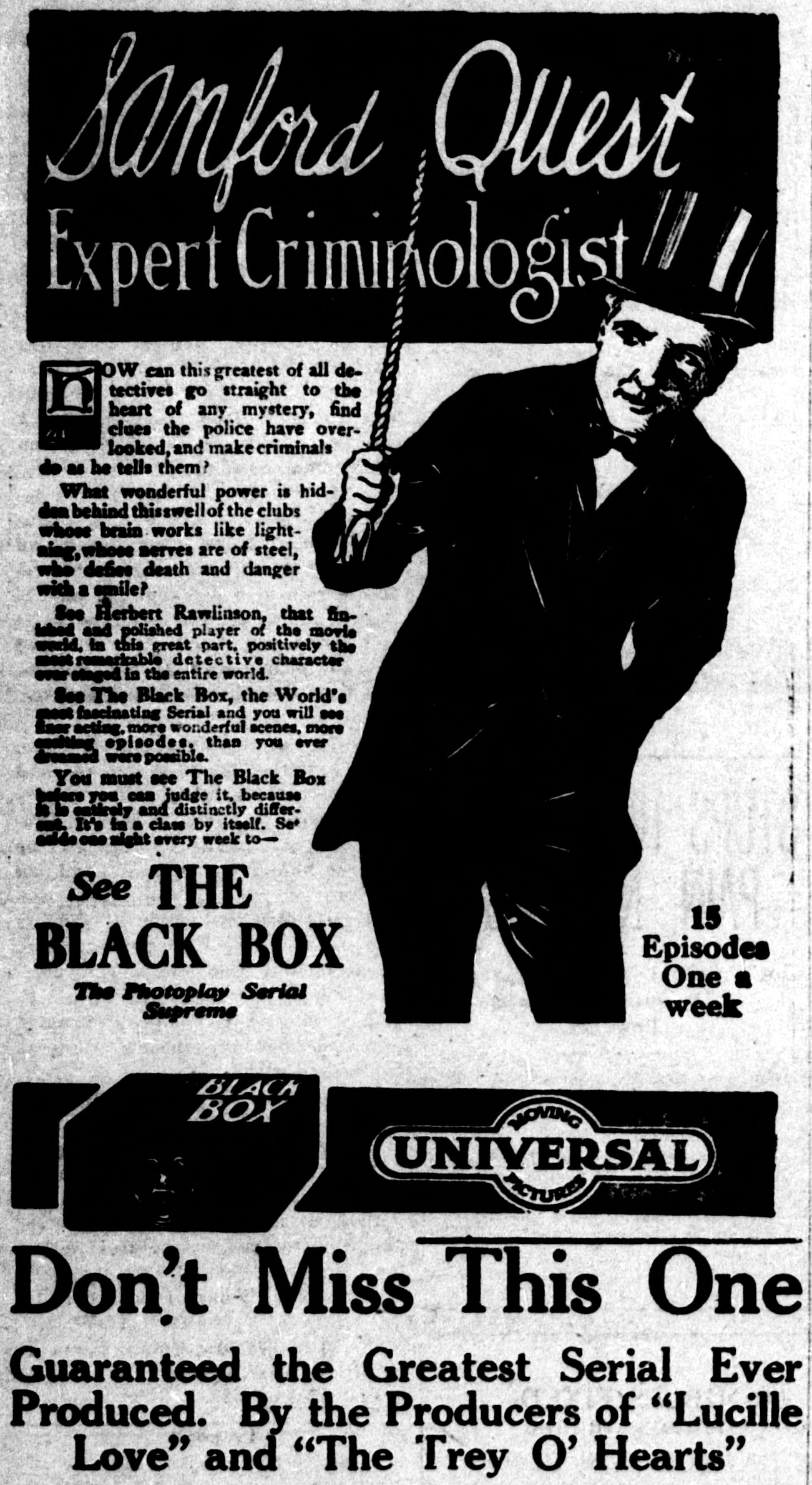 Imagem de referência de The Black Box, descrito nos dados abertos como filme de 1915 dirigido por Otis Turner