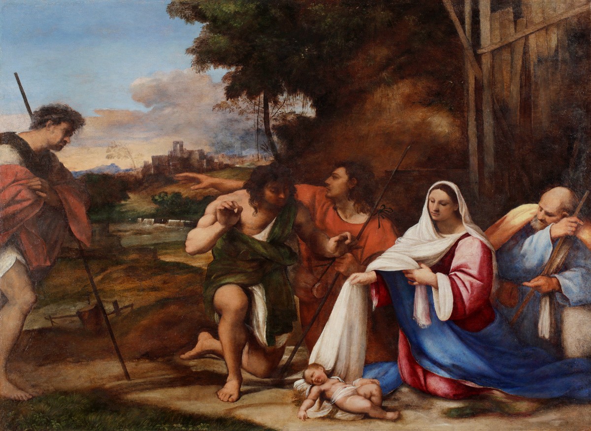 Imagem de referência de A Adoração dos Pastores, descrito nos dados abertos como pintura de Sebastiano del Piombo