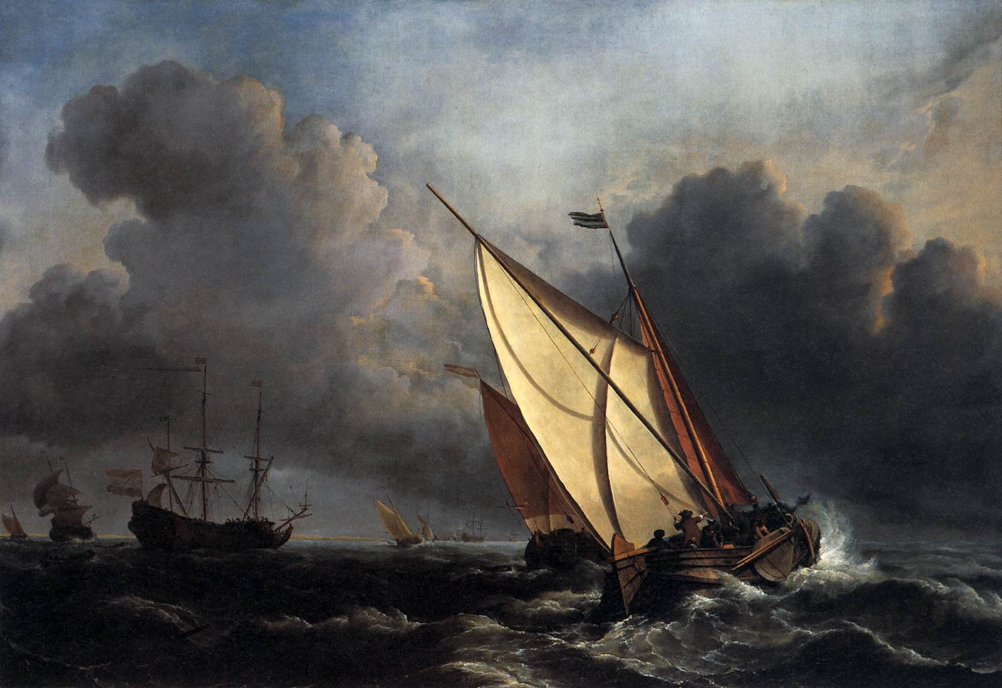 Imagem de referência de Mar tempestuoso, descrito nos dados abertos como pintura de Jacob van Ruisdael