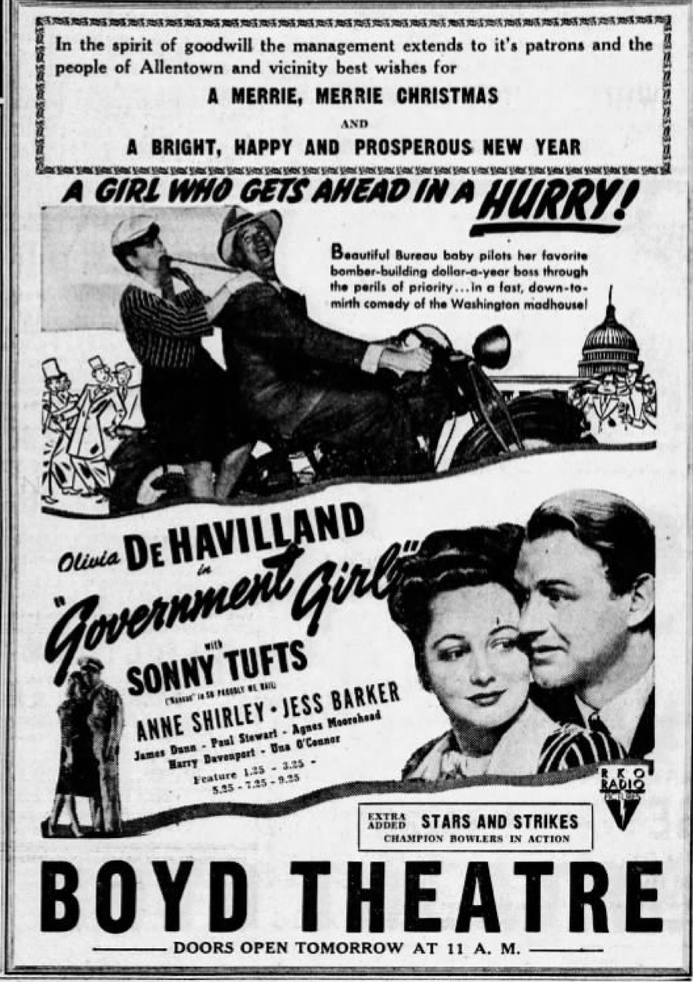 Imagem de referência de Government Girl, descrito nos dados abertos como filme de 1943 dirigido por Dudley Nichols