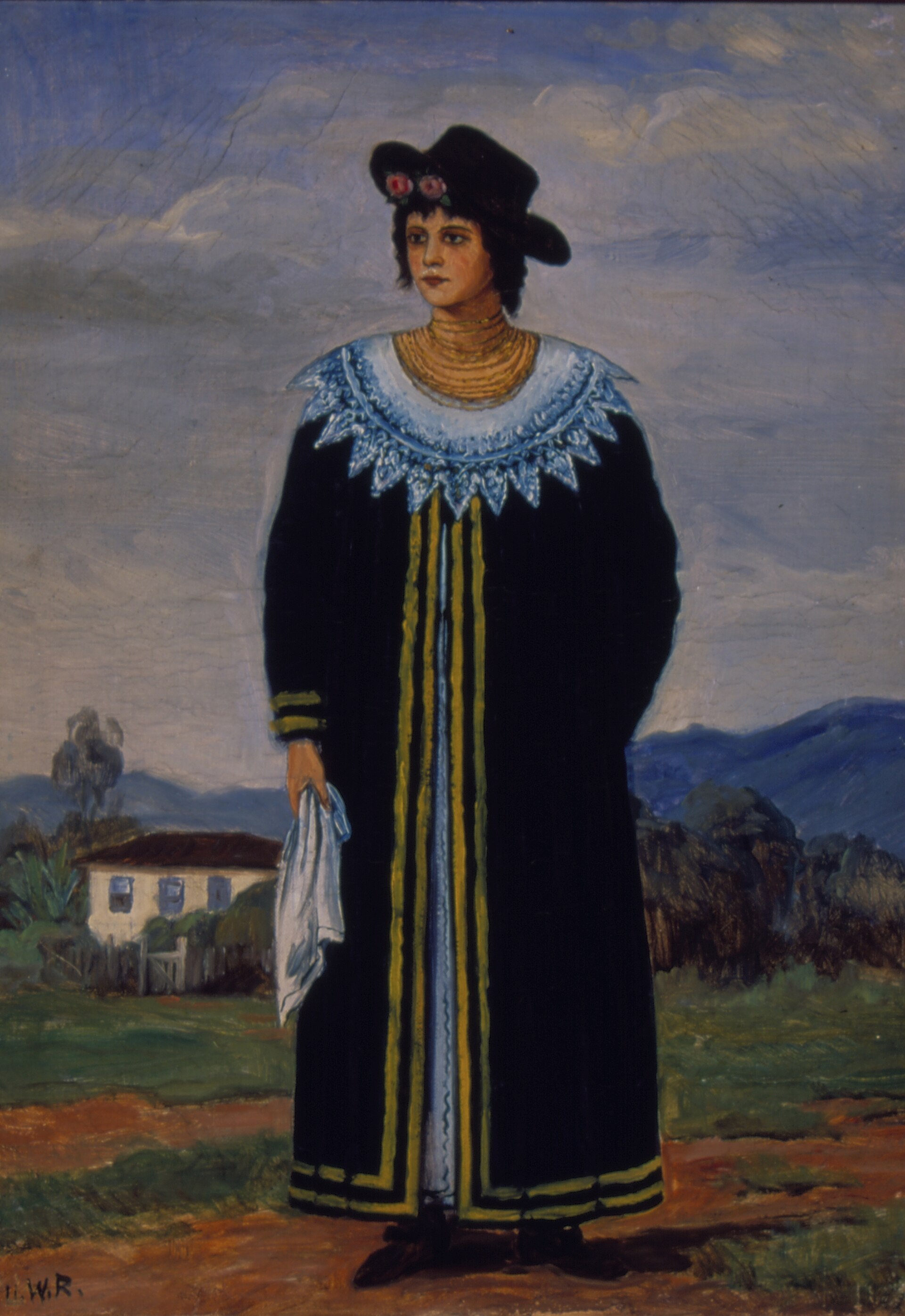 Imagem de referência de Dama Paulista, 1808, descrito nos dados abertos como quadro de José Wasth Rodrigues