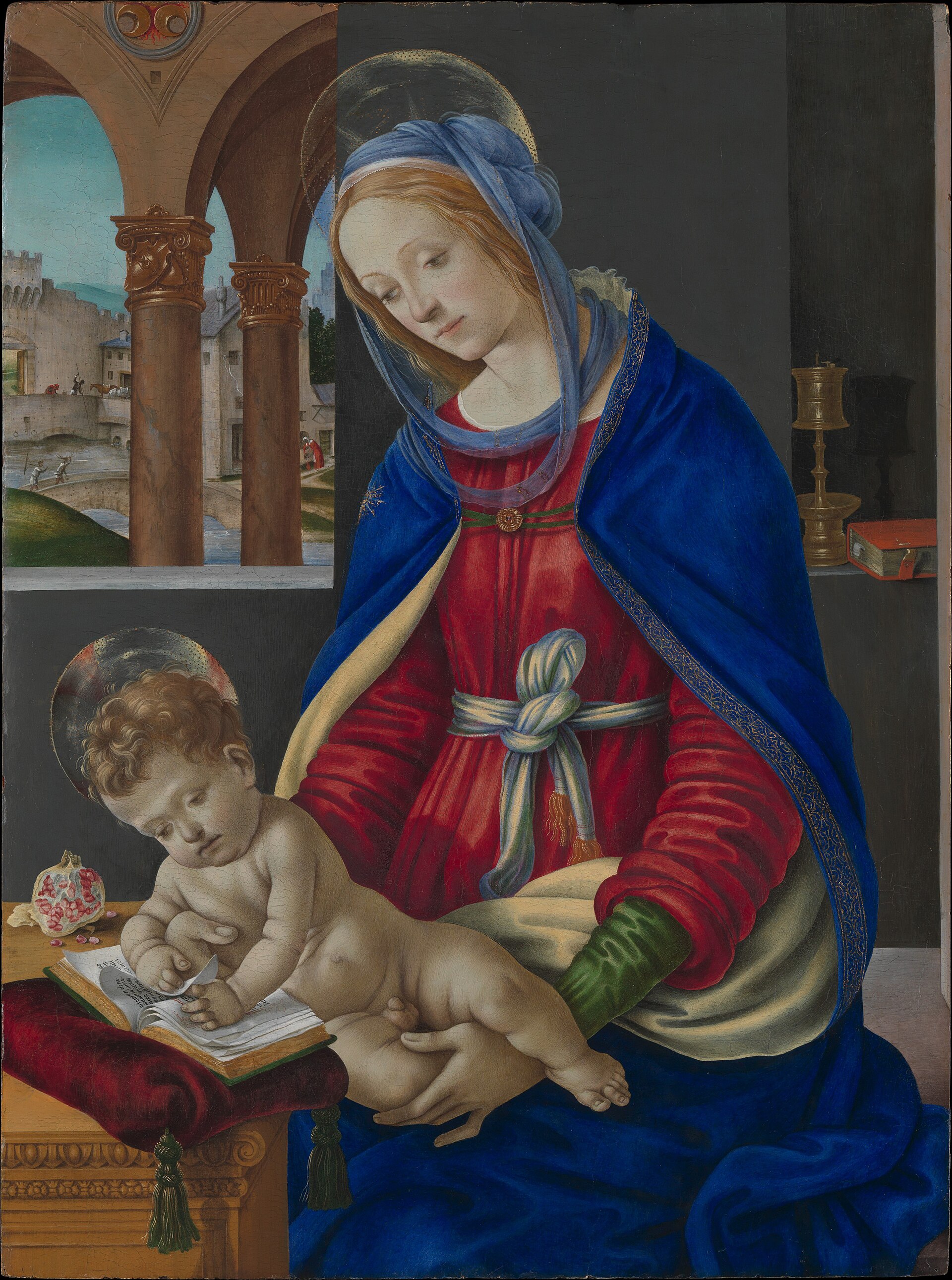 Imagem de referência de A Virgem e o Menino, descrito nos dados abertos como pintura de Filippino Lippi