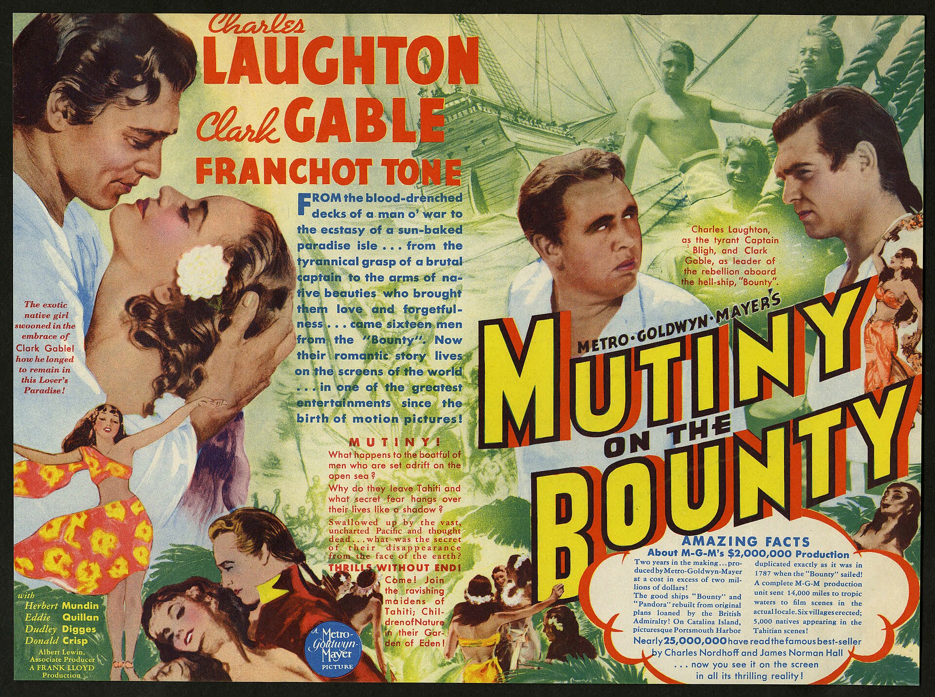 Imagem de referência de Mutiny on the Bounty, descrito nos dados abertos como filme de 1935 dirigido por Frank Lloyd