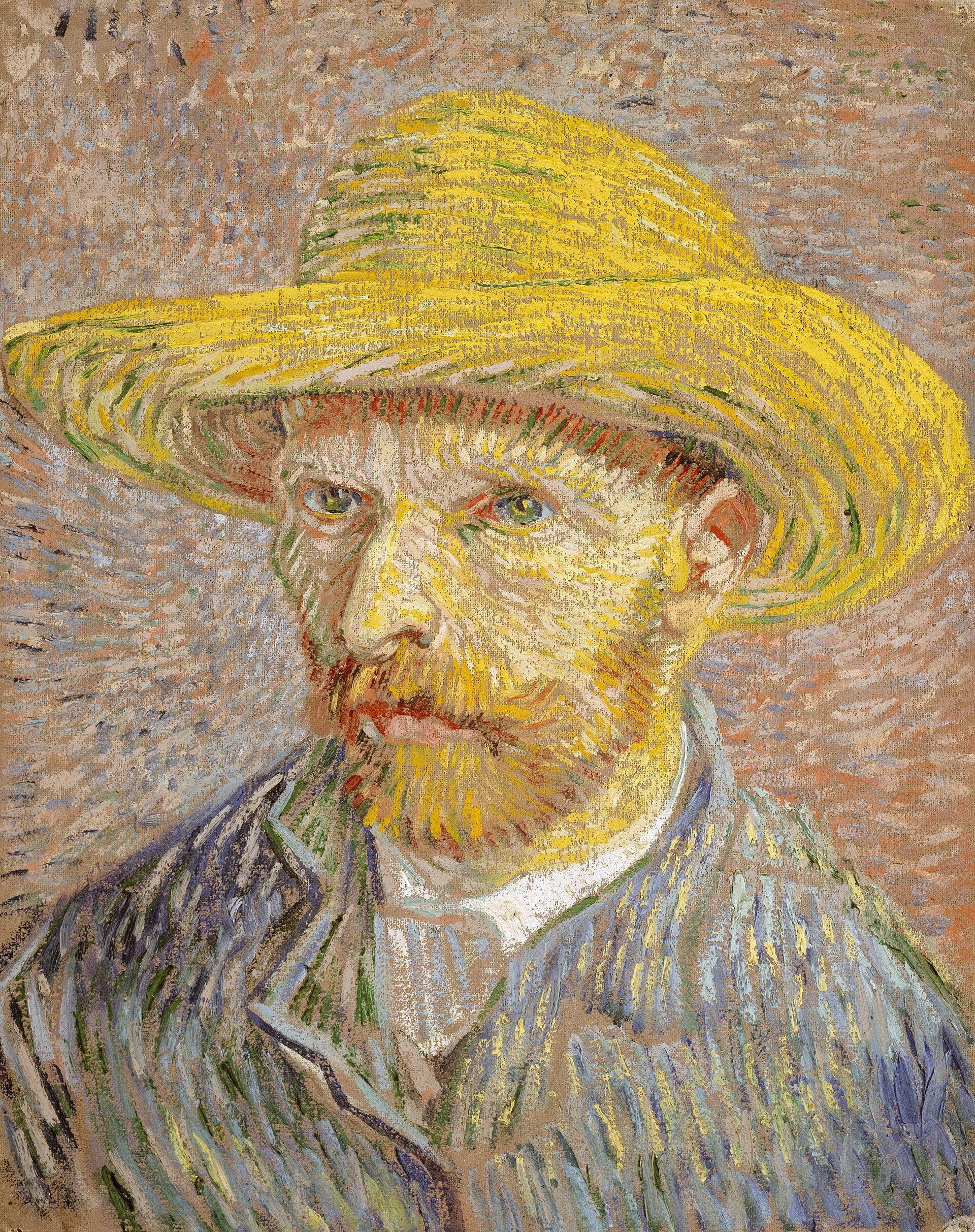Imagem de referência de Autorretrato com chapéu de palha (Van Gogh), descrito nos dados abertos como pintura de Vincent van Gogh