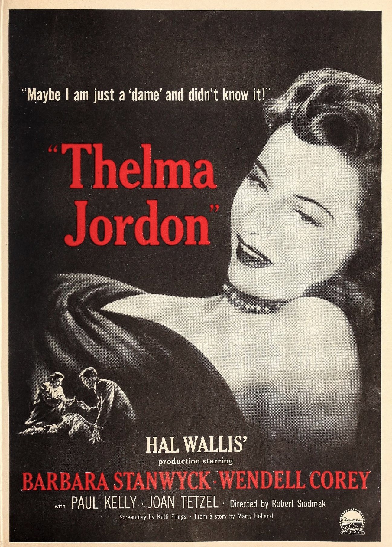 Imagem de referência de The File on Thelma Jordon, descrito nos dados abertos como filme de 1950 dirigido por Robert Siodmak