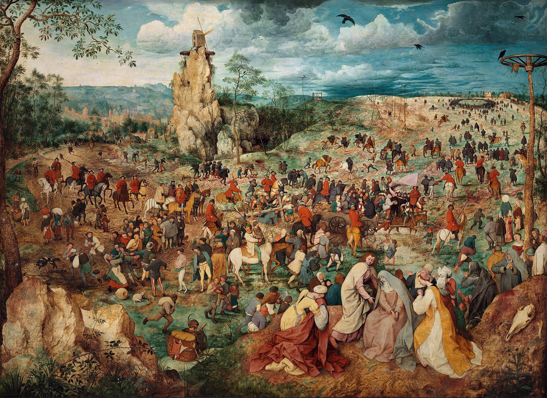Imagem de referência de Caminho do Calvário, descrito nos dados abertos como pintura de Pieter Bruegel, o Velho