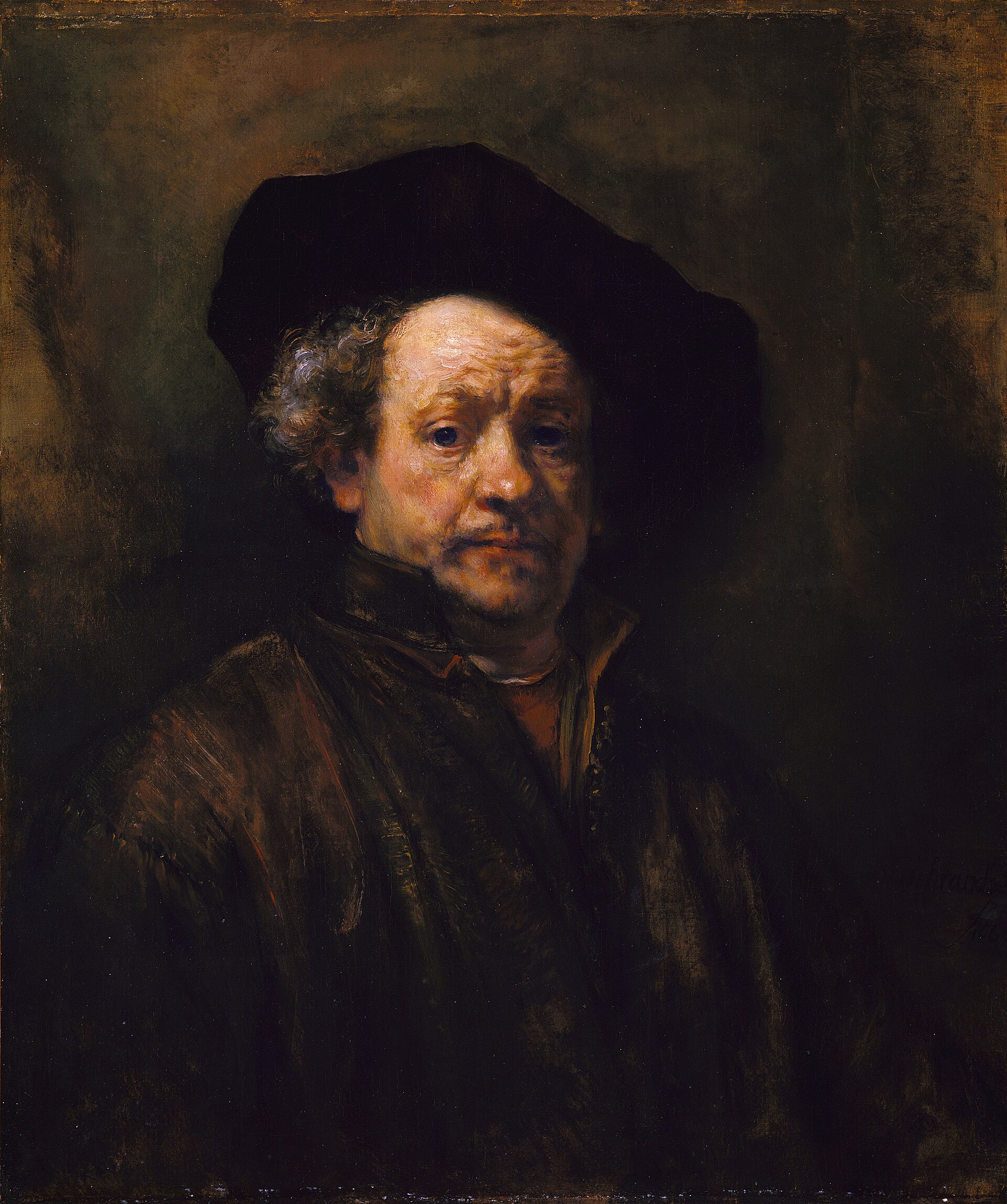 Imagem de referência de Autorretrato, descrito nos dados abertos como pintura de Rembrandt