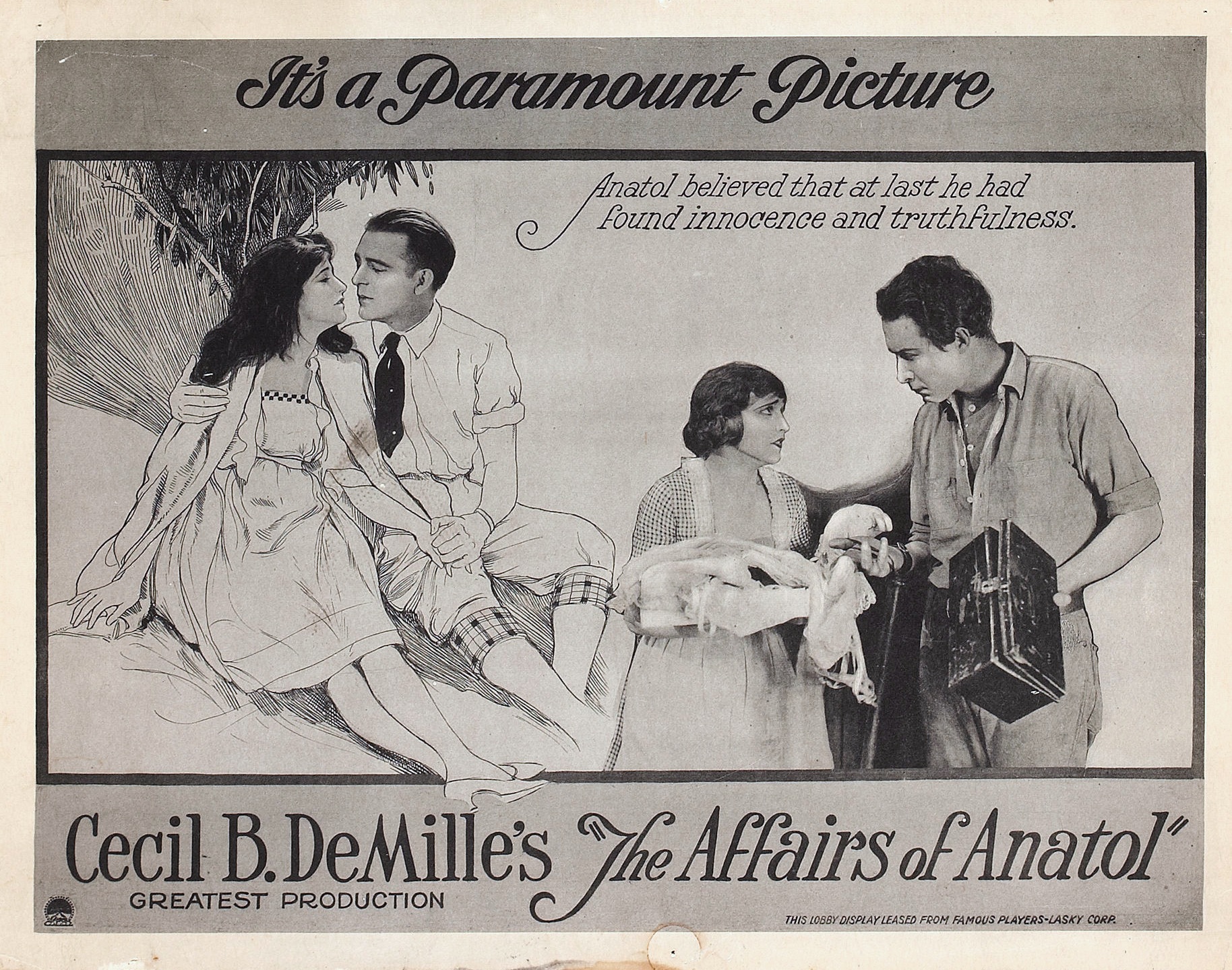 Imagem de referência de The Affairs of Anatol, descrito nos dados abertos como filme de 1921 dirigido por Cecil B. DeMille
