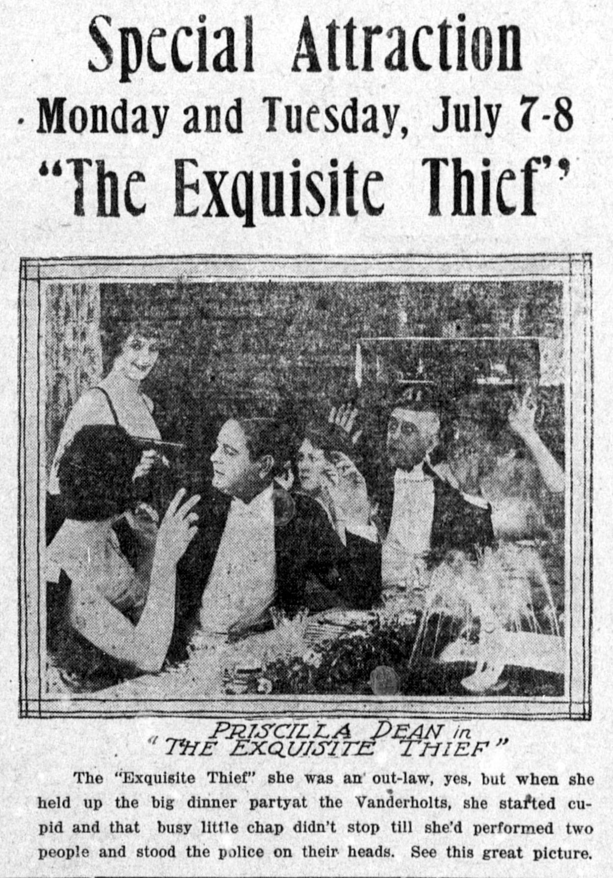 Imagem de referência de The Exquisite Thief, descrito nos dados abertos como filme de 1919 dirigido por Tod Browning