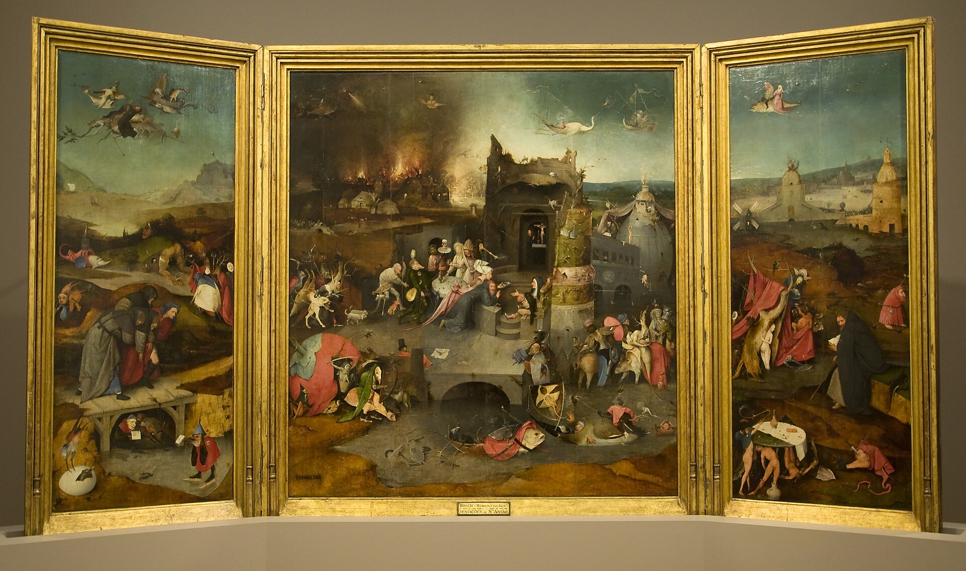 Imagem de referência de As Tentações de Santo Antão., descrito nos dados abertos como pintura de Hieronymus Bosch