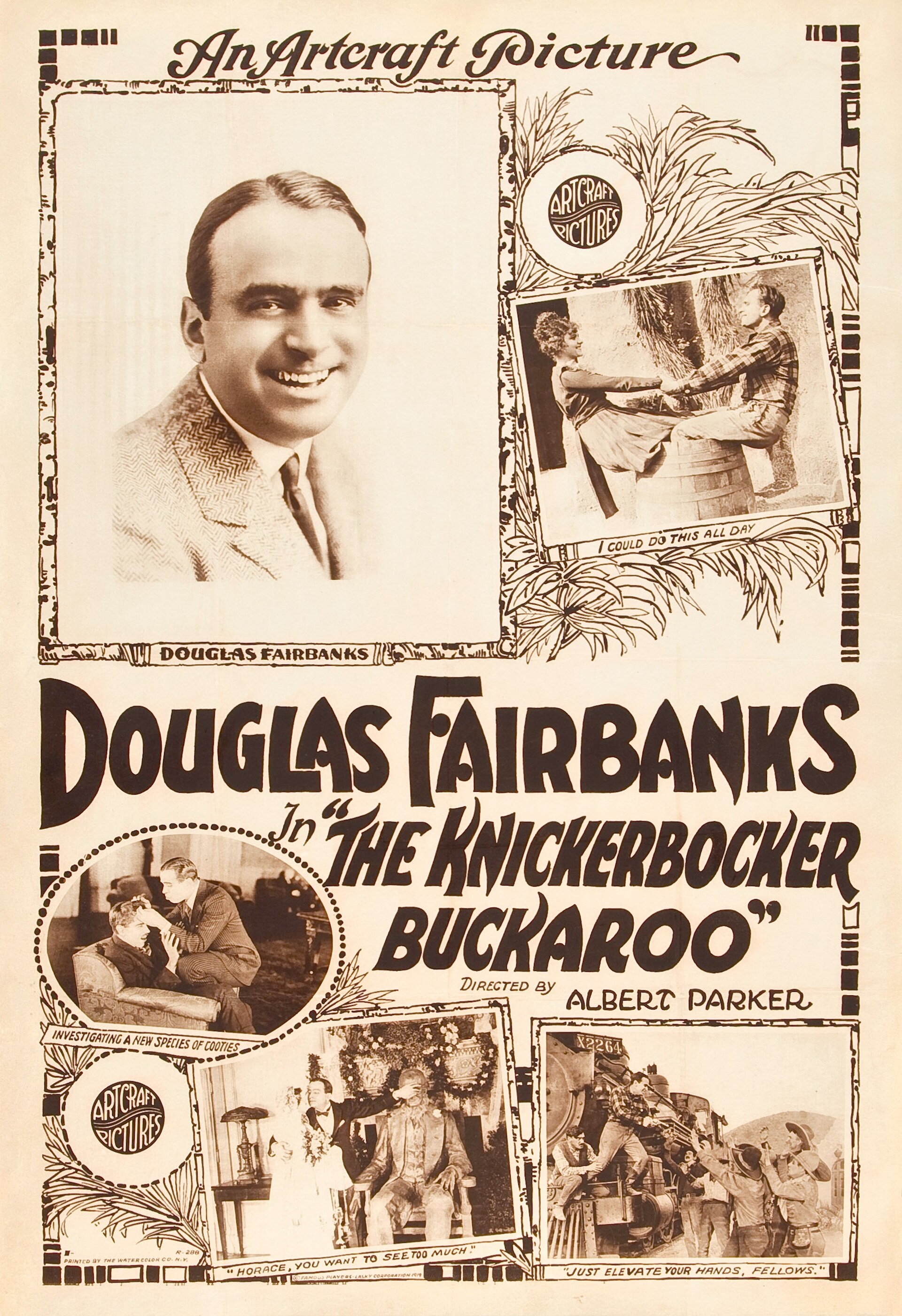 Imagem de referência relacionada a The Knickerbocker Buckaroo, item descrito como filme de 1919 dirigido por Albert Parker e Arthur Rosson