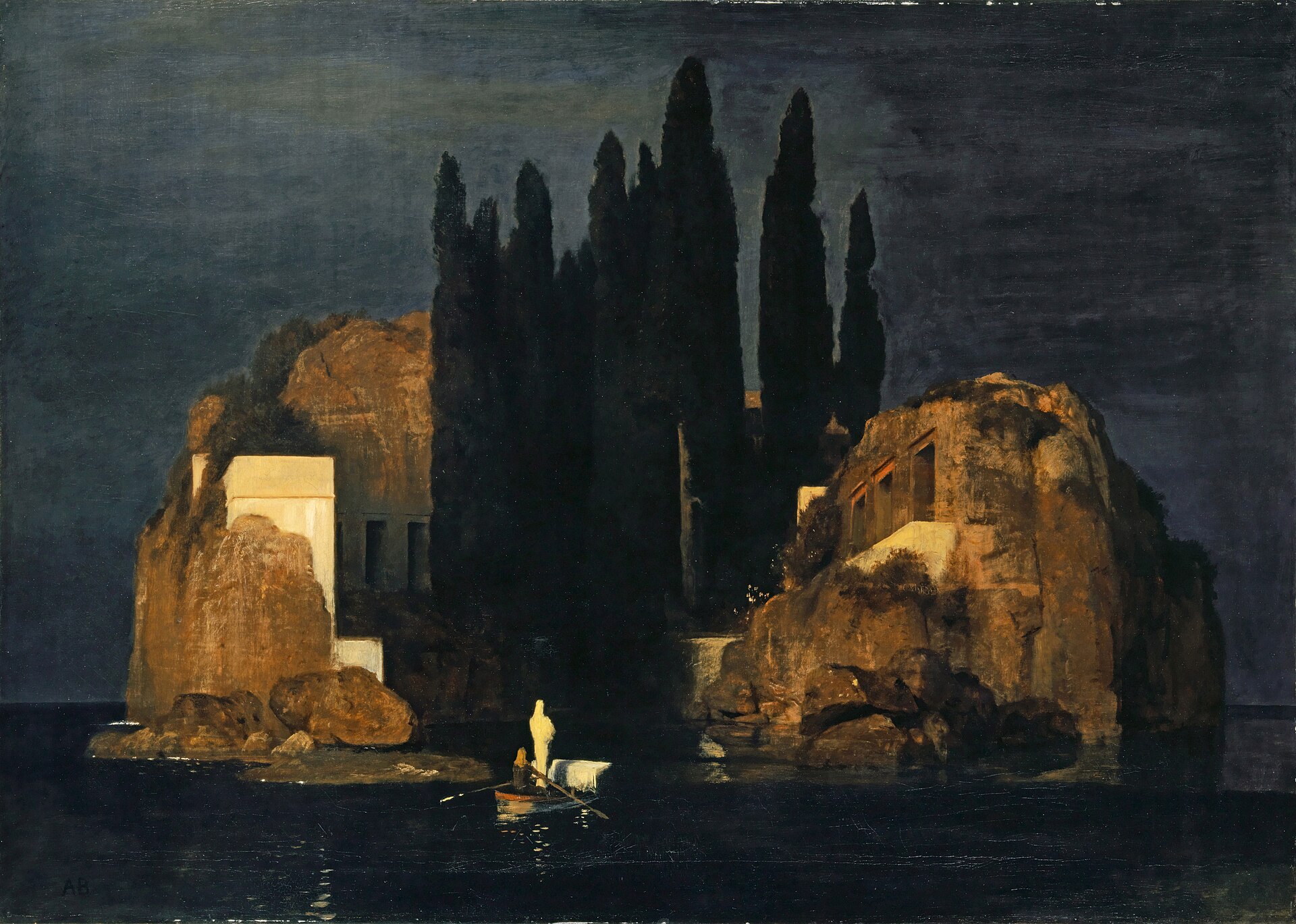 Imagem de referência de A Ilha dos Mortos, descrito nos dados abertos como pintura de Arnold Böcklin