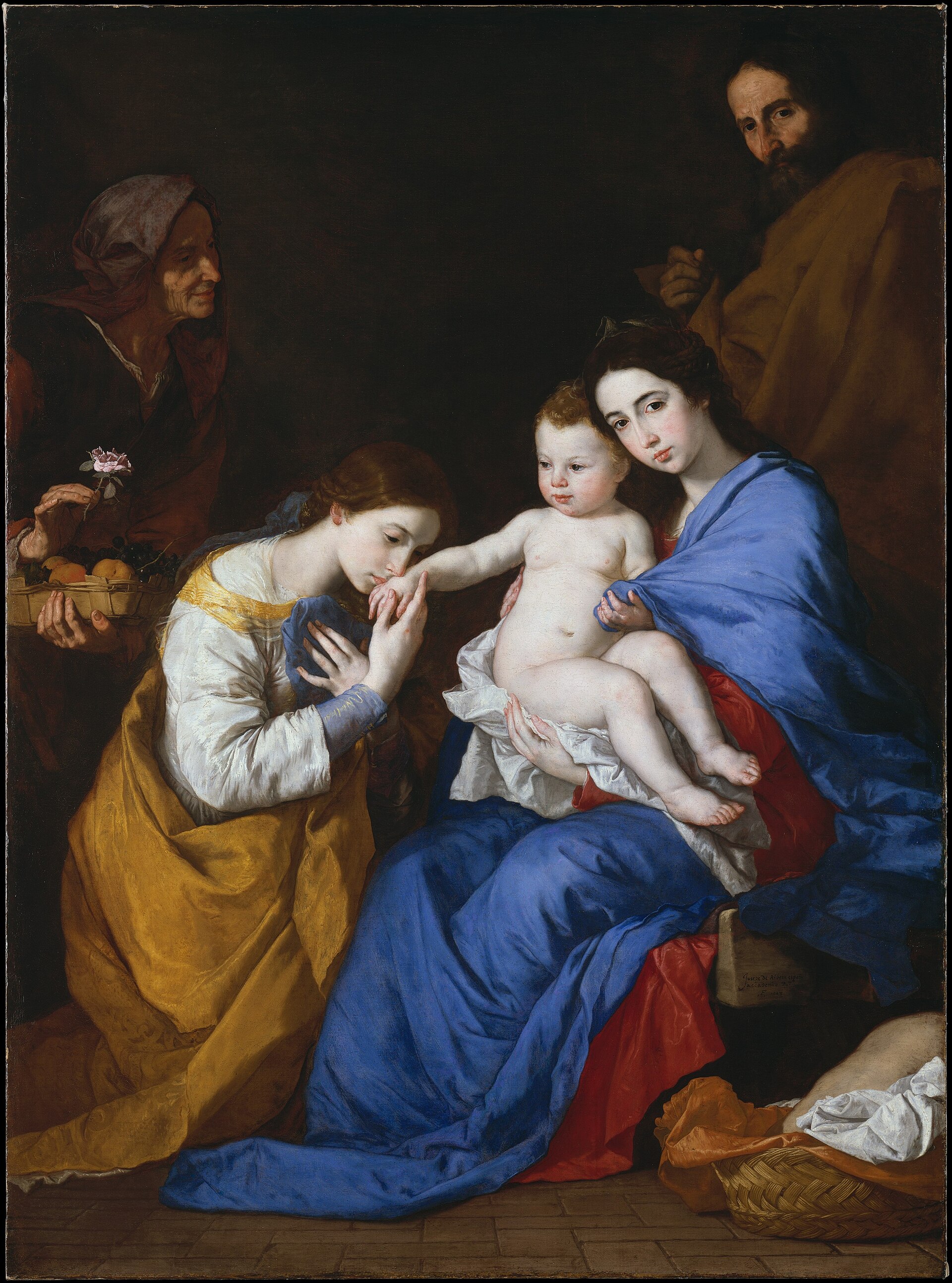 Imagem de referência de A Sagrada Família com Santa Ana e Santa Catarina de Alexandria, descrito nos dados abertos como pintura de José de Ribera