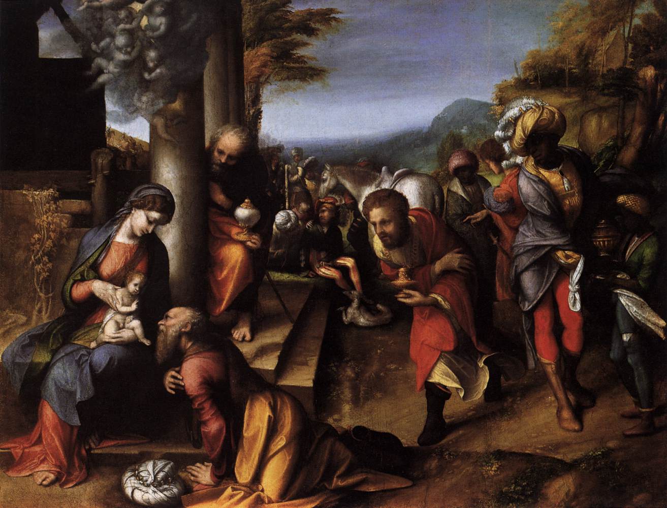 Imagem de referência de Adoração dos Reis Magos, descrito nos dados abertos como pintura de Antonio da Correggio