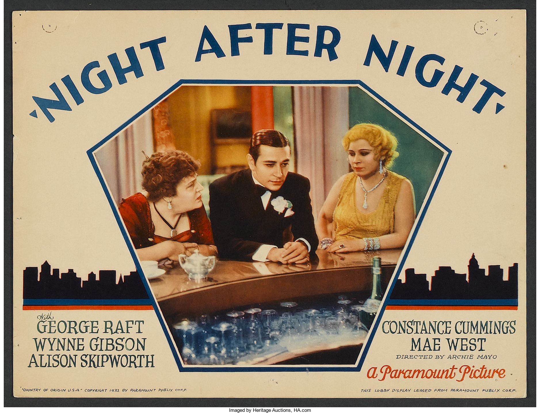 Imagem de referência relacionada a Noite Após Noite, item descrito como filme de 1932 dirigido por Archie Mayo
