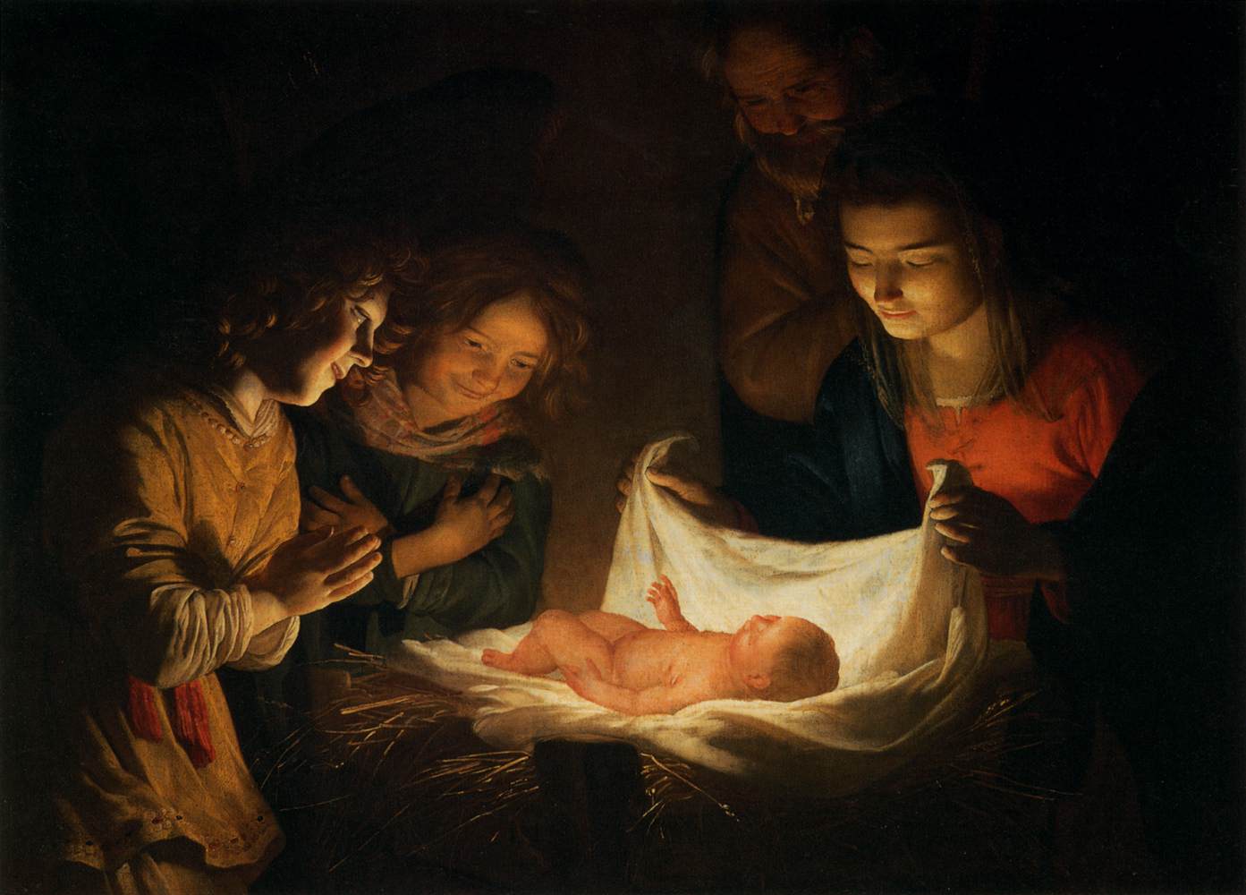 Imagem de referência de Adoração do Menino Jesus, descrito nos dados abertos como pintura atribuida a Bento Coelho da Silveira