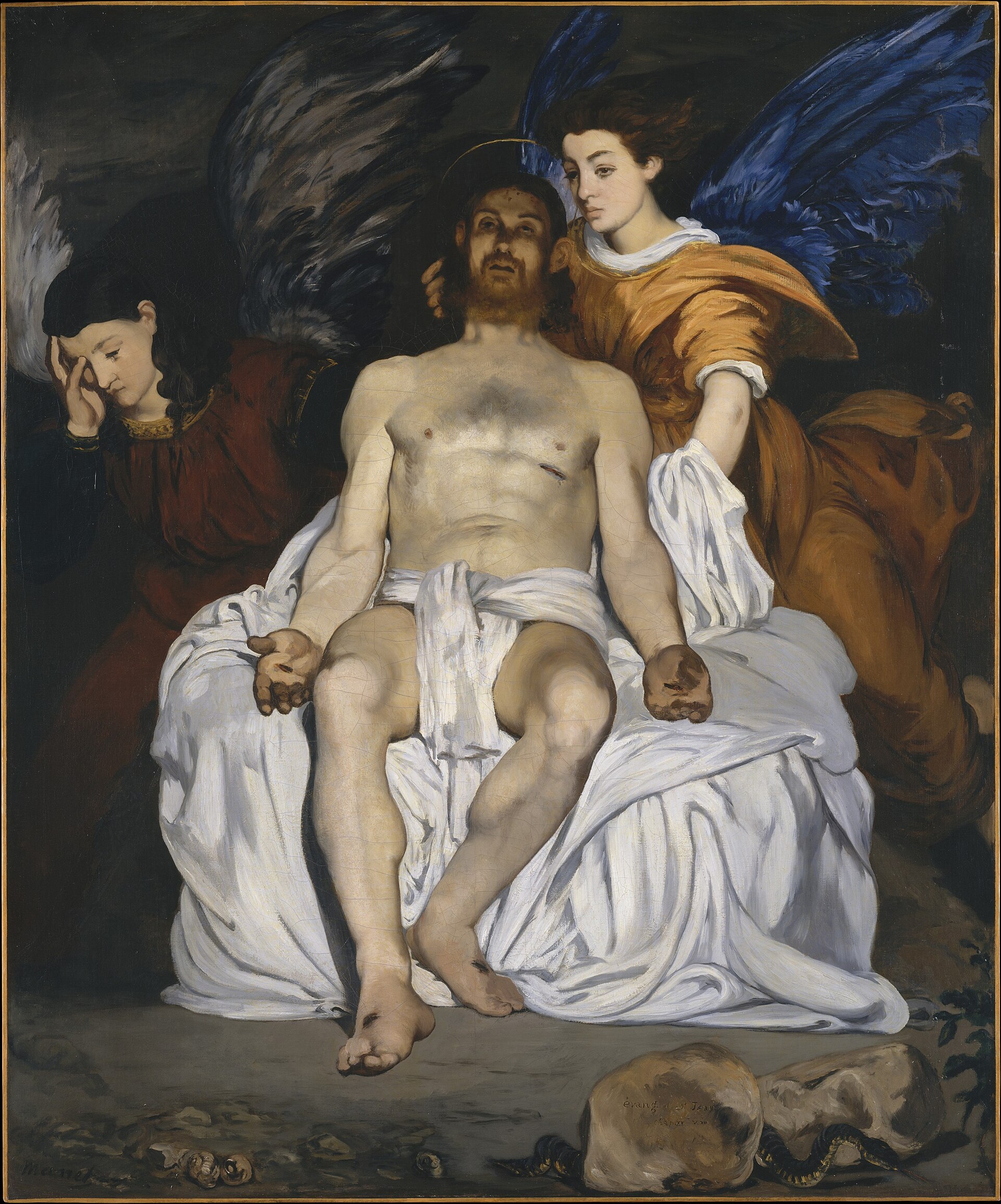 Imagem de referência de Cristo Morto Com Anjos, descrito nos dados abertos como pintura de Édouard Manet