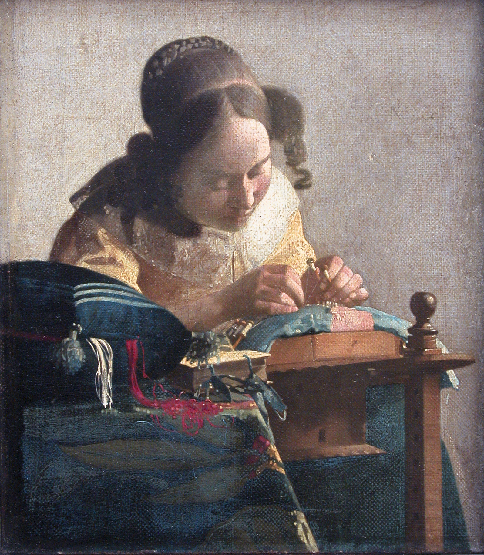 Imagem de referência de A Rendeira, descrito nos dados abertos como pintura de Johannes Vermeer