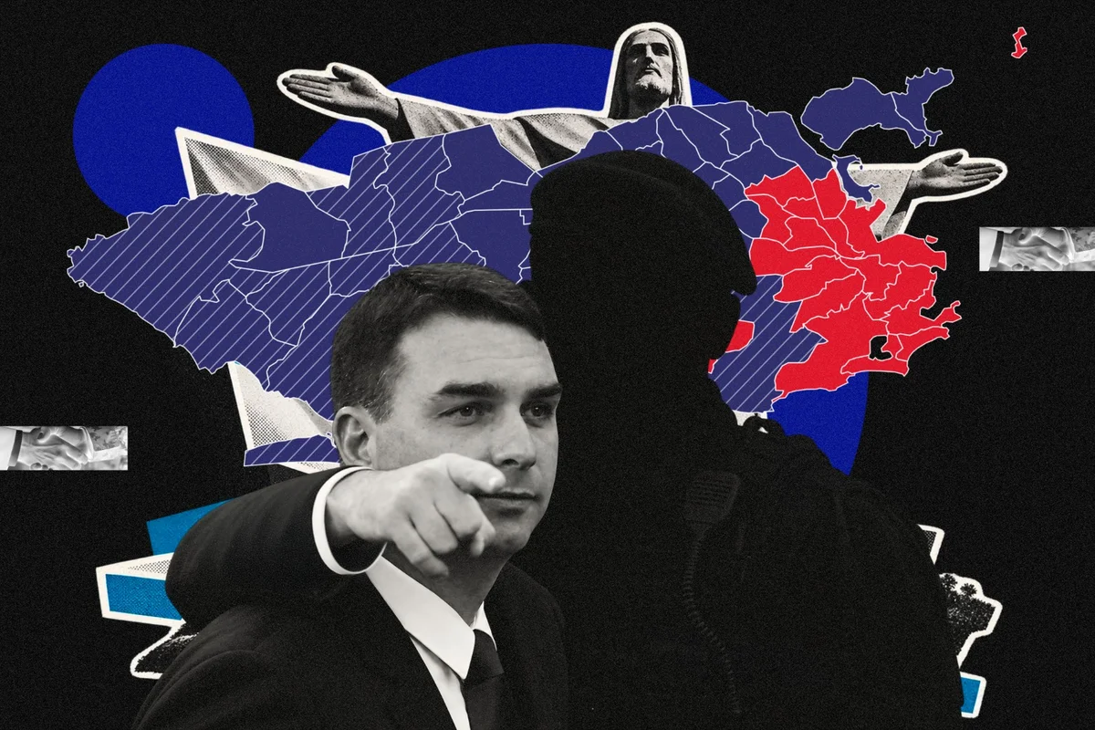 Flávio venceu em 86% dos locais de votação em áreas de milícias no Rio