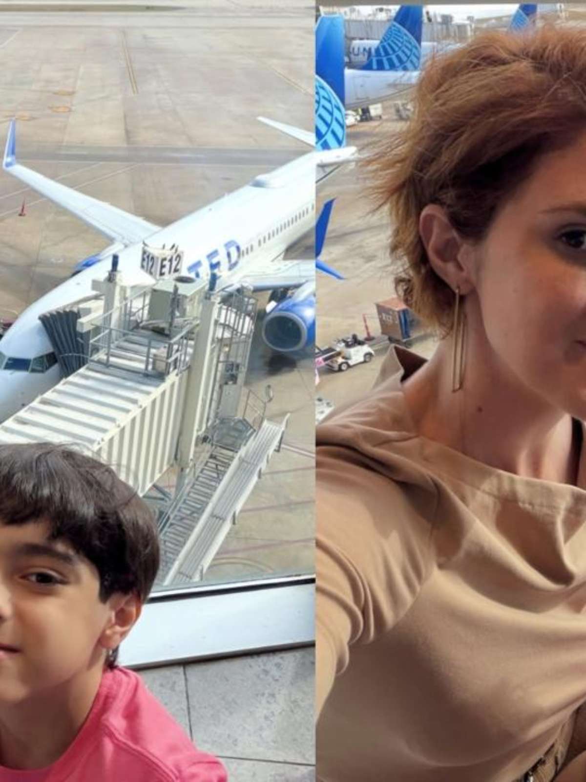 Viúva de Lito Sousa retorna ao Brasil com o filho após viagem aos EUA