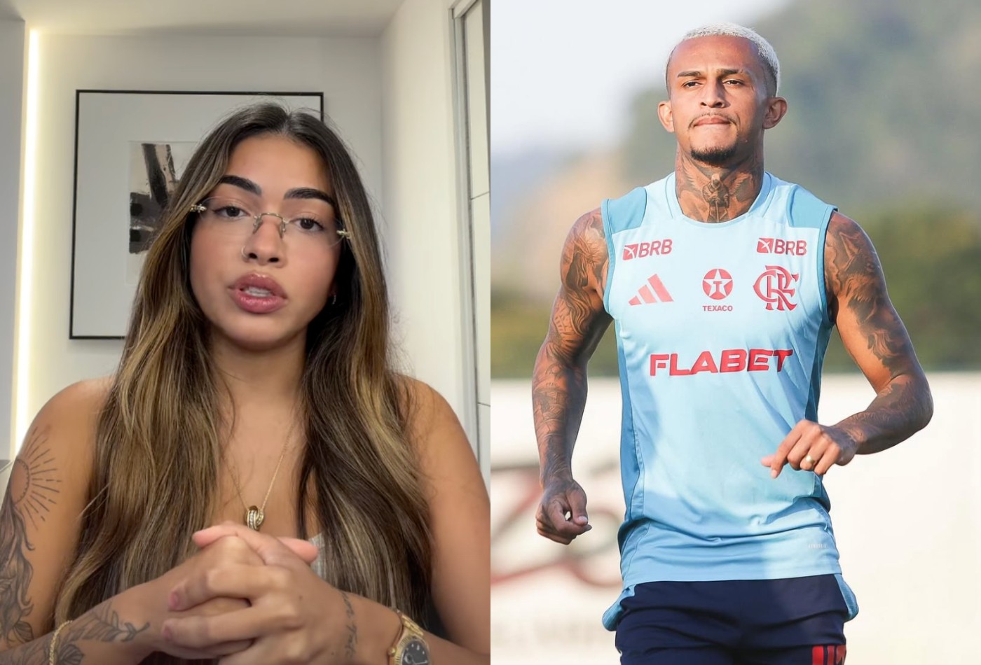 Mãe da filha de Wesley, ex-Flamengo, expõe fim de casamento: 'Me traiu com várias'