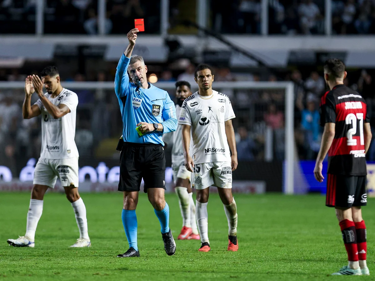 Brasileirão: VAR leva quase 10 minutos em Santos x Flamengo e bate recorde