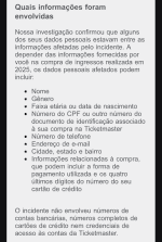 Vazamento expõe dados de clientes da Ticketmaster no Brasil